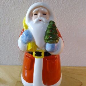 Vintage 70s A Company Of Friends Santa Claus Ceramic Coin Piggy Bank